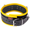 The Red Collier en cuir - 3 anneaux D - Noir/ Jaune